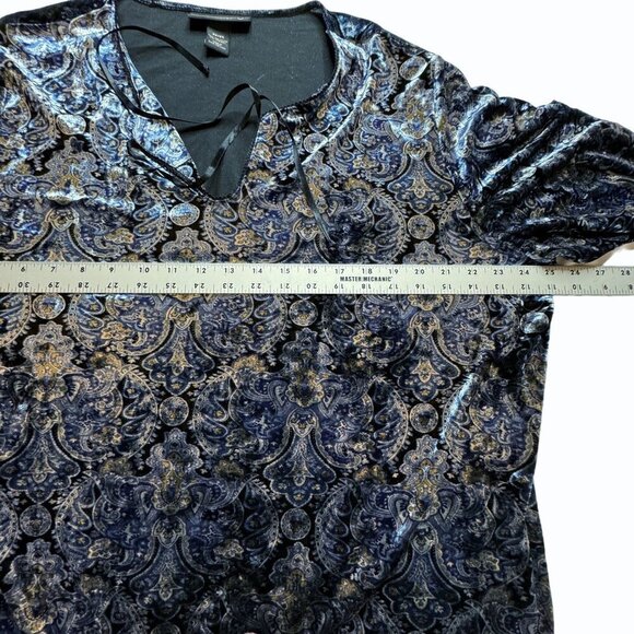 Venezia Velvet Paisley‎ Tunic Top Womens Plus Size 22/24 Boho Witchy Fairy - Picture 9 of 11
